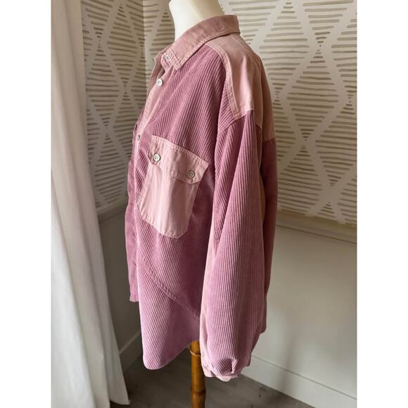 ee:some Women’s Small Oversized Pink Mauve 2 Tone Shacket Lightweight Jacket - Picture 3 of 6